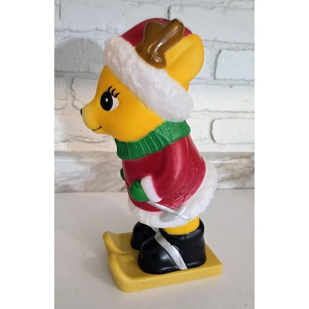 Skiing Reindeer Blow Mold Christmas Winter Holiday Light Up Glowing Tabletop 11